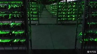 A well-organized mining farm showcasing multiple rigs