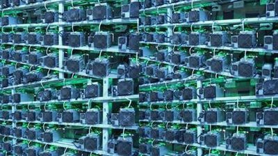 Antminer S19 Pro mining rig in operation